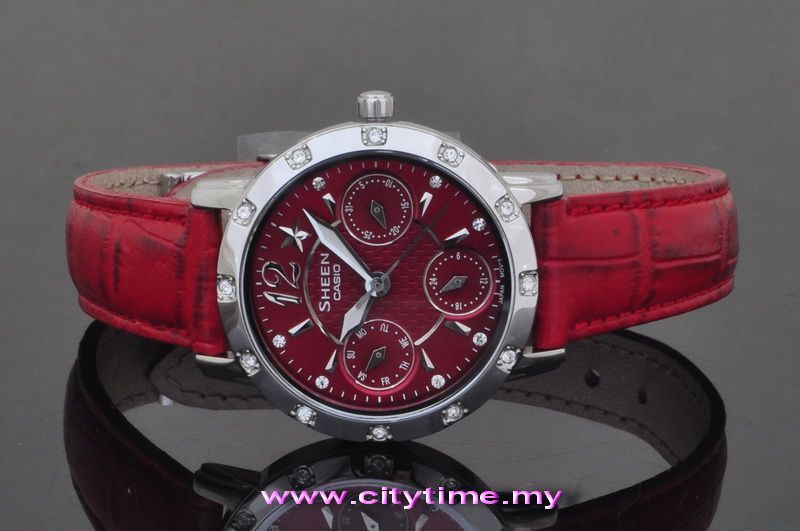 Casio sheen red best sale