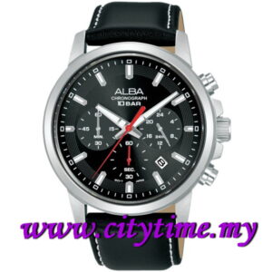 ALBA Men Chronograph Leather Date Watch AT3J63X (VD53-X399)