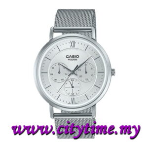 CASIO Men Multi Hands Stainless Steel Mesh Band Silver Dial Watch MTP-B300M-7AVDF