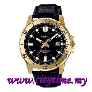 Casio Men Leather Strap Date Watch MTP-VD01GL-1EVUDF