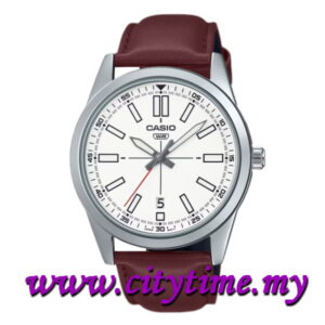 CASIO Men Analog Leather Date Watch MTP-VD02L-7E