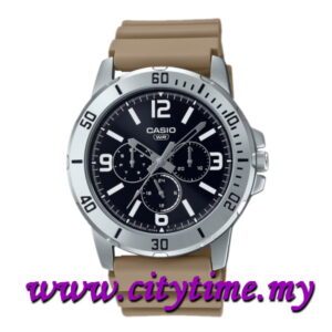 CASIO Men Multi Hands Leather Strap Watch MTP-VD300-5BUDF