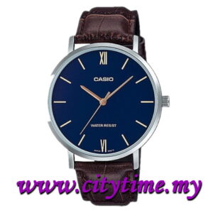 Casio Men Analog Leather Strap Watch MTP-VT01L-2BUDF