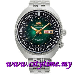 ORIENT Men Mechanical REVIVAL World Map Dial Green Diver Watch RA-AA0E02E