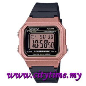 CASIO Men Digital Square Case Classic Rubber Sport Watch W-217HM-5AV