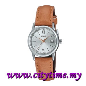 CASIO Ladies Analog Leather Date Watch LTP-V002L-7B3UDF