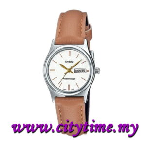 CASIO Ladies Day Date Leather Watch LTP-V006L-7B2UDF