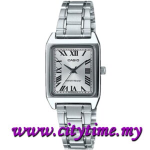 CASIO Ladies Analog Silver Dial Square Dress Watch LTP-V007D-7BUDF