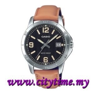 CASIO Men Quartz Analog Brown Leather Date Watch MTP-V004L-1B2UDF