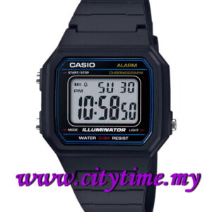 CASIO Men Digital Square Case Classic Rubber Sport Watch W-217H-1AVDF