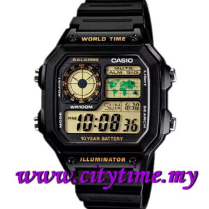 CASIO Men World Time 10 Years Battery Digital Watch AE-1200WH-1BVDF