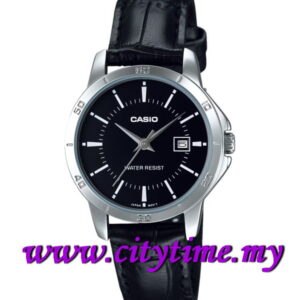 CASIO Ladies Analog Leather Date Watch LTP-V004L-1A