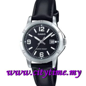 CASIO Ladies Analog Leather Date Watch LTP-V004L-1B