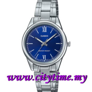 CASIO Ladies Analog Stainless Steel Dress Watch LTP-V005D-2B2UDF