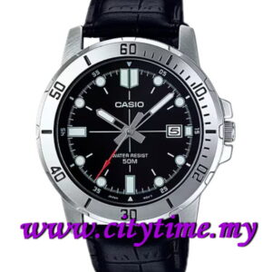 CASIO Men Leather Strap Date Watch MTP-VD01L-1EVUDF
