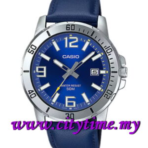 CASIO Men Leather Strap Date Watch MTP-VD01L-2BVUDF