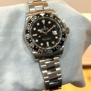 PRE-OWNED ROLEX 116710LN GMT-MASTER II BLACK DIAL OYSTER STAINLESS STEEL BRACELET WITH CERT YEAR 2016