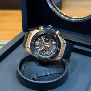 PRE-OWNED HUBLOT BIG BANG UNICO 421.OM.1180.RX BLACK SKELETON DIAL WITH CERT YEAR 2021