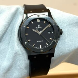 PRE-OWNED HUBLOT CLASSIC FUSION 542.CM.1171.RX BLACK DIAL WITH CERT YEAR 2022