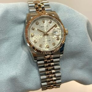 PRE-OWNED ROLEX 116231 DATEJUST-36 MOTHER OF PEARL COMPUTER DIAL JUBILEE GOLD/STAINLESS STEEL BRACELET WITH CERT YEAR 2016