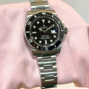 PRE-OWNED ROLEX 116610LN SUBMARINER-DATE BLACK DIAL OYSTER STAINLESS STEEL BRACELET WITH CERT YEAR 2012