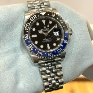 PRE-OWNED ROLEX 126710BLNR GMT MASTER II BATGIRL BLACK DIAL JUBILEE STAINLESS STEEL BRACELET WITH CERT YEAR 2022