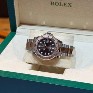 NEW ROLEX 268621 LADY’S YACHT-MASTER 37MM CHOCOLATE DIAL RG/SS BRACELET WITH CERT YEAR 2026