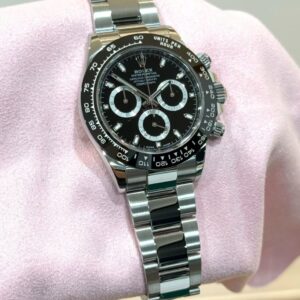 PRE-OWNED ROLEX 116500LN DAYTONA  BLACK DIAL OYSTER STAINLESS STEEL BRACELET WITH CERT YEAR 2022