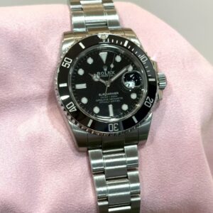 PRE-OWNED ROLEX 116610LN SUBMARINER-DATE BLACK DIAL OYSTER STAINLESS STEEL BRACELET WITH CERT YEAR 2017