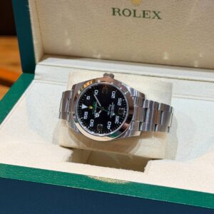 PRE-OWNED ROLEX 116900 AIR-KING-40MM BLACK NUMERAL DIAL STAINLESS STEEL BRACELET WITH CERT YEAR 2020