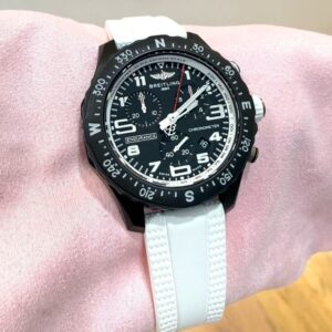 PRE-OWNED BREITLING X83310 Endurance Pro 38 BLACK DIAL WHITE RUBBER STRAP WITH CERT YEAR 2025