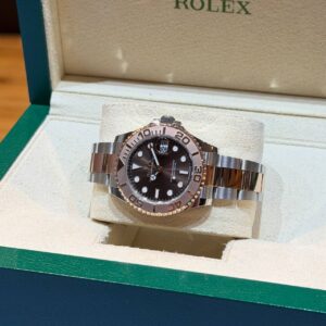 NEW ROLEX 268621 LADY’S YACHT-MASTER 37MM CHOCOLATE DIAL RG/SS BRACELET WITH CERT YEAR 2026