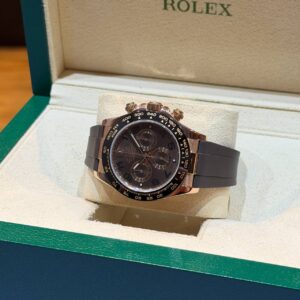PRE-OWNED ROLEX DAYTONA 116515LN CHOCOLATE ARABIC NUMERALS DIAL LEATHER BRACELET WITH CERT YEAR 2014
